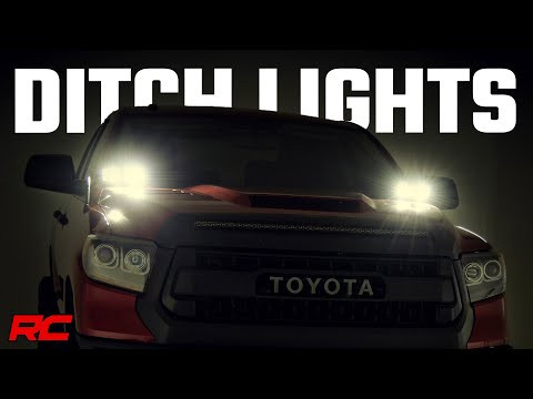 LED Light Ditch Mount Dual 2" Black Pairs Spot/Flood Toyota Tundra (14-21)