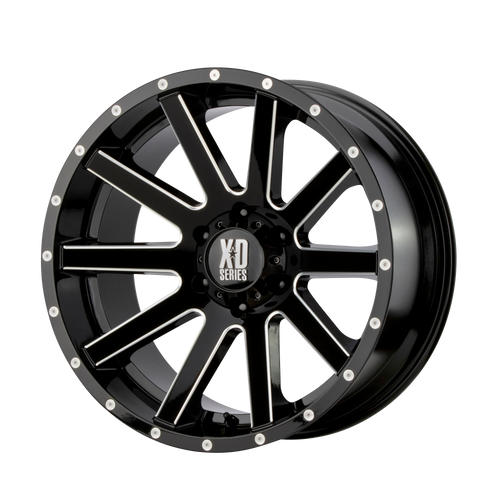 20x10 6x5.5 4.56BS XD818 Heist Gloss Black Milled - XD Wheels