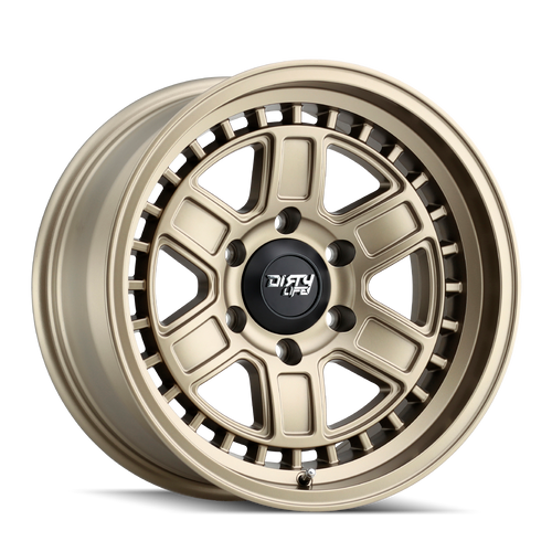 17x8.5 6x120 4.51BS Cage 9308 Gold - Dirty Life Wheels