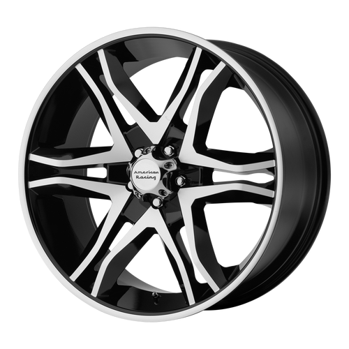 17x8 5x4.5 5.48BS AR893 Mainline Gloss Black Machined - American Racing