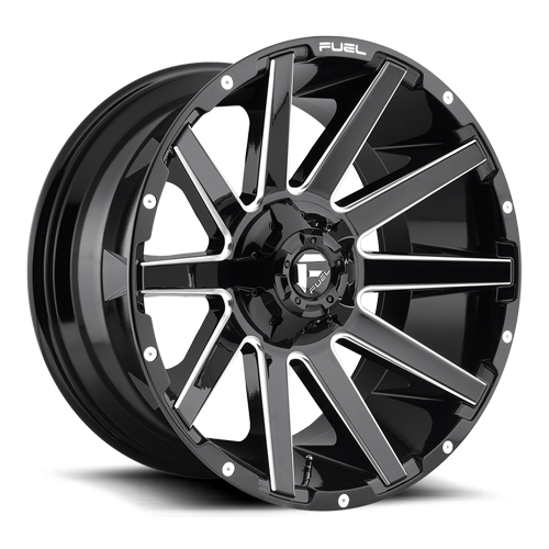 20x9 8x180 5.79BS D615 Contra Gloss Black Milled - Fuel Off-Road