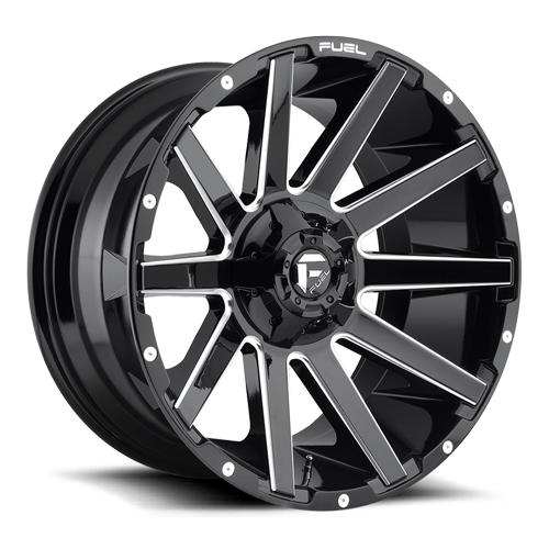 20x9 6x5.5 5.75BS D615 Contra Gloss Black Milled - Fuel Off-Road