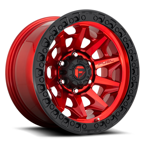 18x9 6x135 5.04BS D695 Covert Candy Red Black Bead Ring - Fuel Off-Road