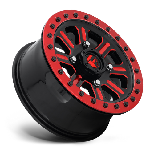 15x7 4x137 5.5BS D911 Hardline Gloss Black w/Red Tint - Fuel Off-Road