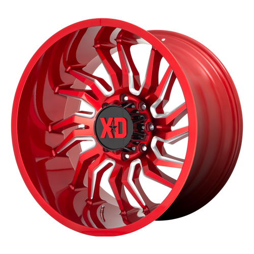 22x10 6x5.5 4.79BS XD858 Tension Candy Red Milled - XD Wheels