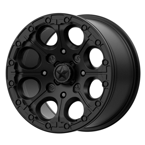 15x7 4x137 4.98BS M44 Cannon Satin Black - MSA Wheels