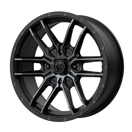 15x7 4x137 5.5BS M43 Fang Satin Black With Titanium Tint - MSA Wheels