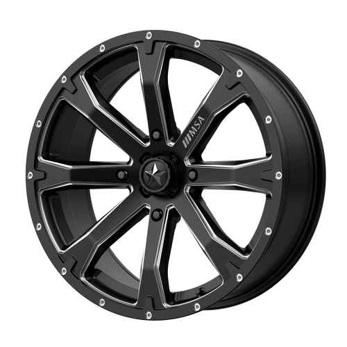 18x7 4x156 4.39BS M42 Bounty Satin Black Milled - MSA Wheels