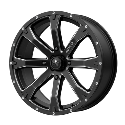 15x7 4x156 4.39BS M42 Bounty Satin Black Milled - MSA Wheels