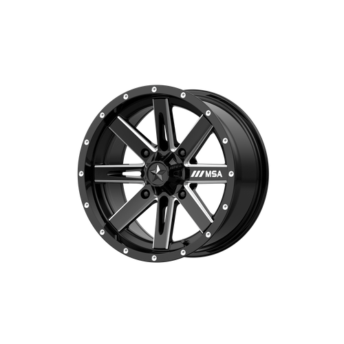 14x7 4x110 4.39BS M41 Boxer Gloss Black Milled - MSA Wheels