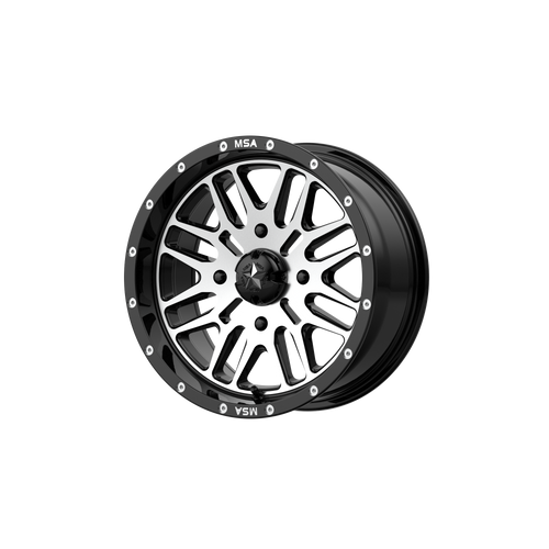 16x7 4x156 4.39BS M38 Brute Gloss Black Machined - MSA Wheels