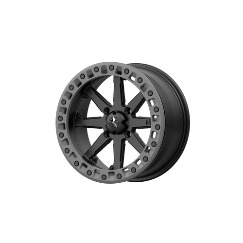 14x10 4x110 Lok2 Satin Black Matte Grey Ring 00mm - MSA Wheels