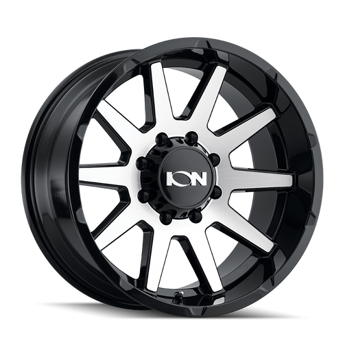 17x9 6x135 4.53BS Type 143 Gloss Black/Machined Face - Ion Wheel