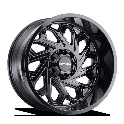 20x12 8x170 4.49BS  Essex Gloss Black/Milled Spokes - Mayhem Wheels