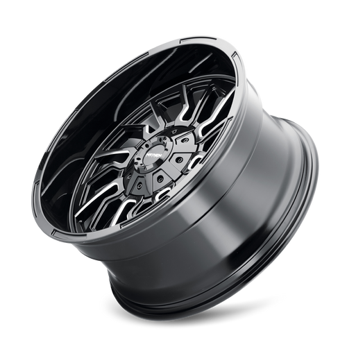 20x10 8x180 4.75BSBS  Flywheel Gloss Black/Milled Spokes - Mayhem Wheels