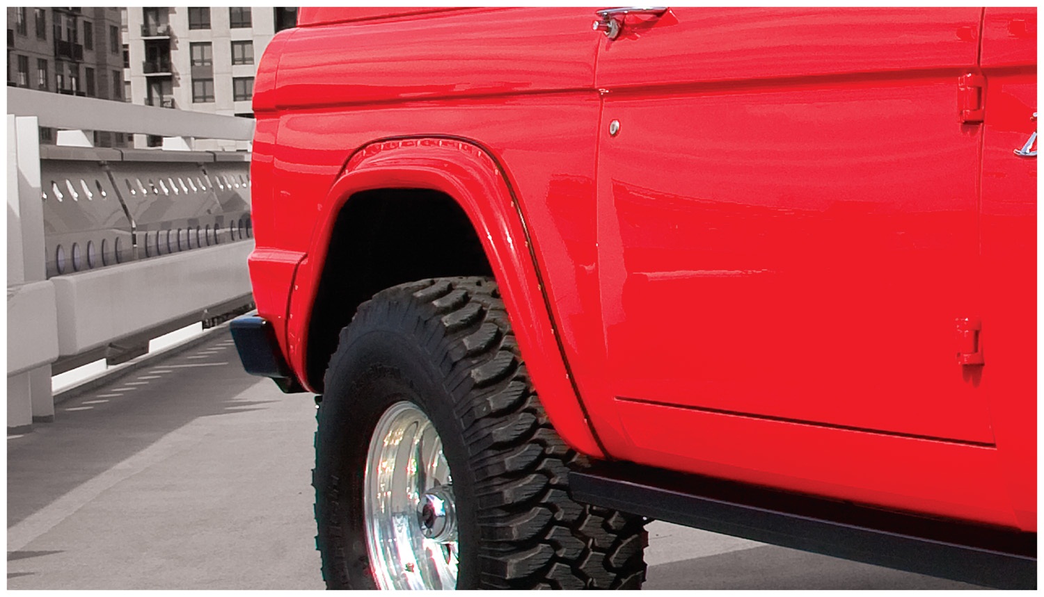ゆ*ぺ様 bushdebrunt myway チッピングブラック 66-77 Ford Bronco Rear 2pc Cut-Out Fender Flares Black