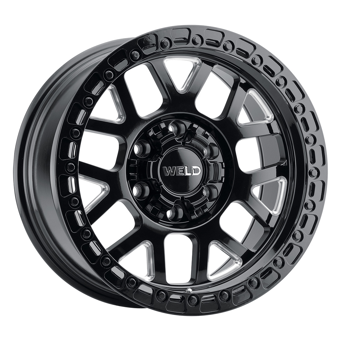 17x10 Cinch 6x135 6x139.7 ET-25 BS4.50 Satin BLK MIL / Gloss BLK