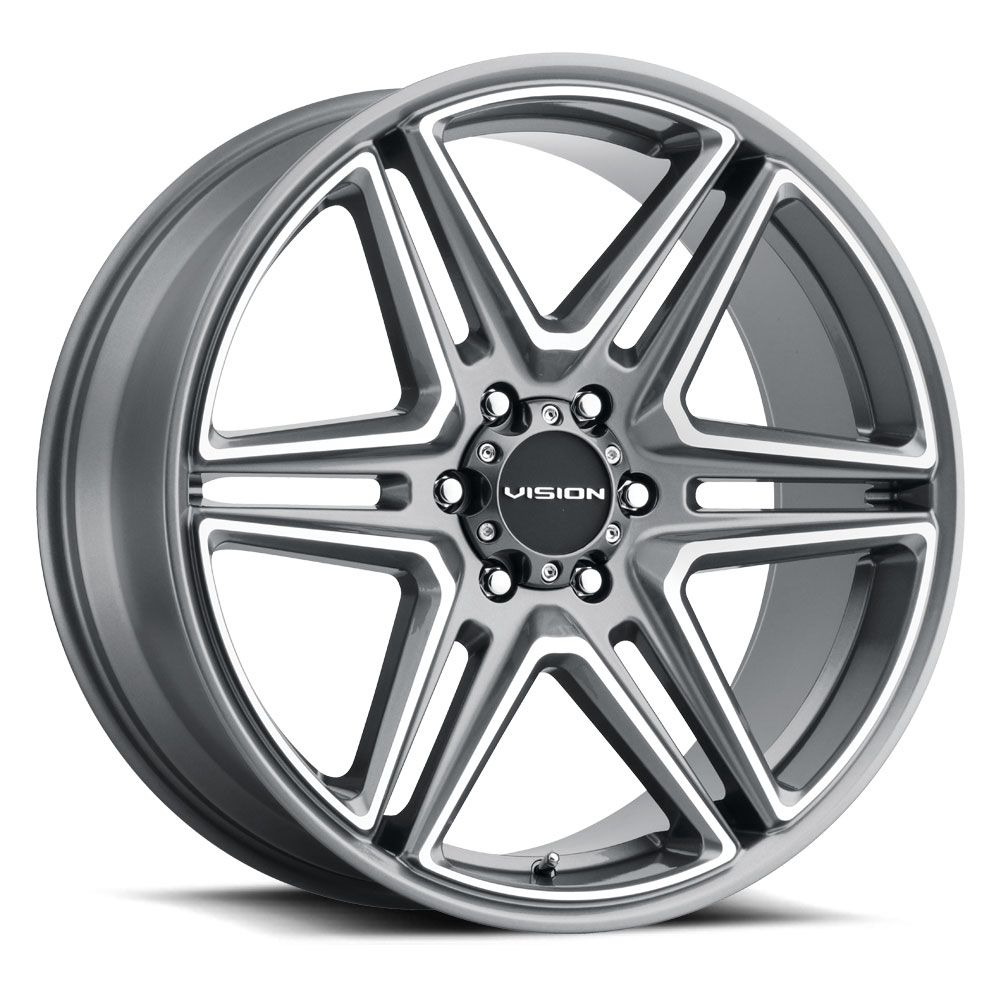 Vision 476 Wedge 24x9.5 6x135 Gunmetal Machined Face | NTW Online