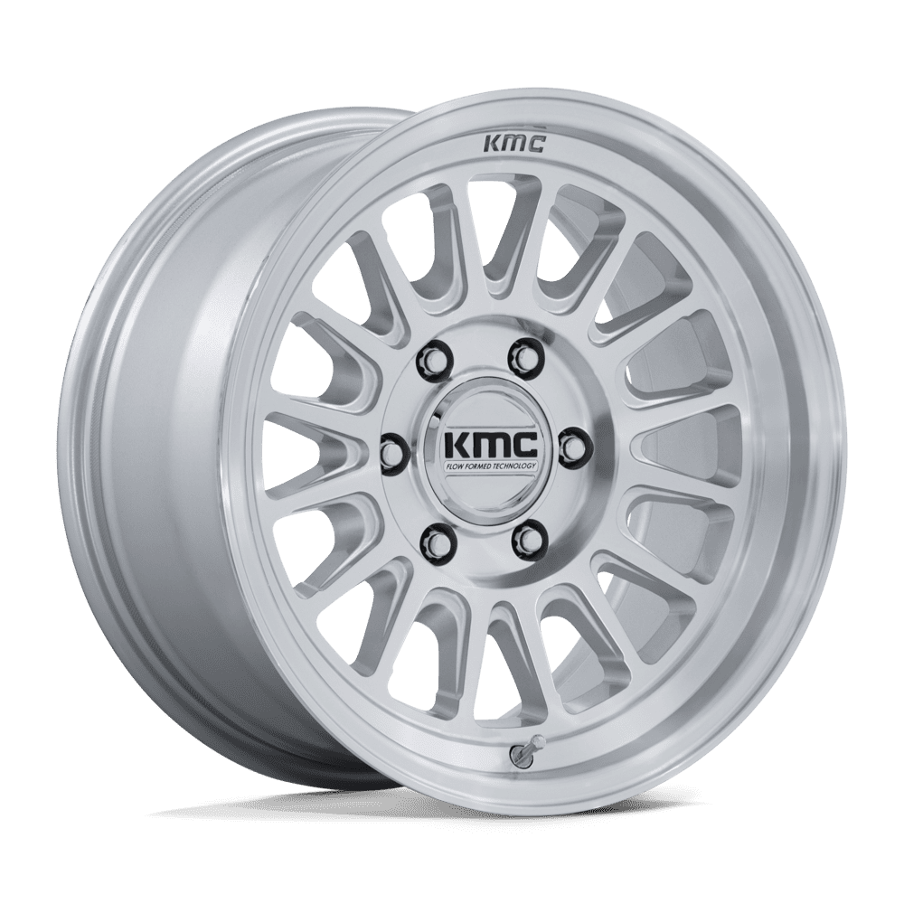 KMC KM733 Impact Fft 17x8.5 Gloss Silver W/ Machined Face