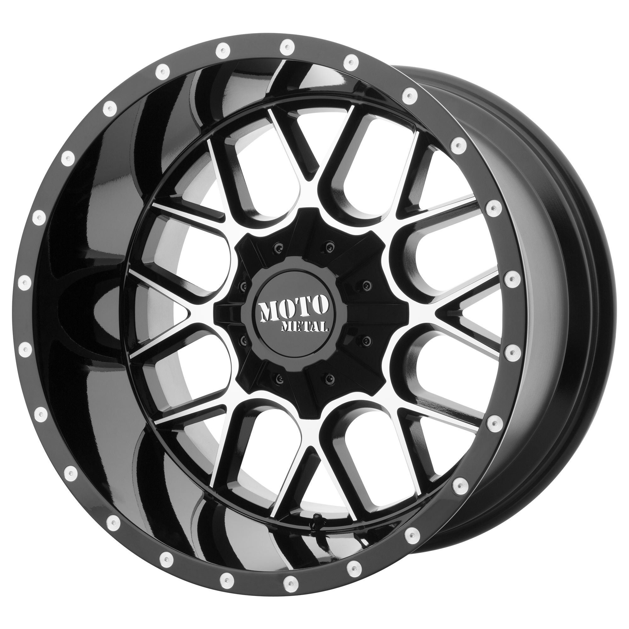 Moto Metal MO986 Black/Mach 20x9 5x5.5/5x150 0 O.S. 125.5 H.B.