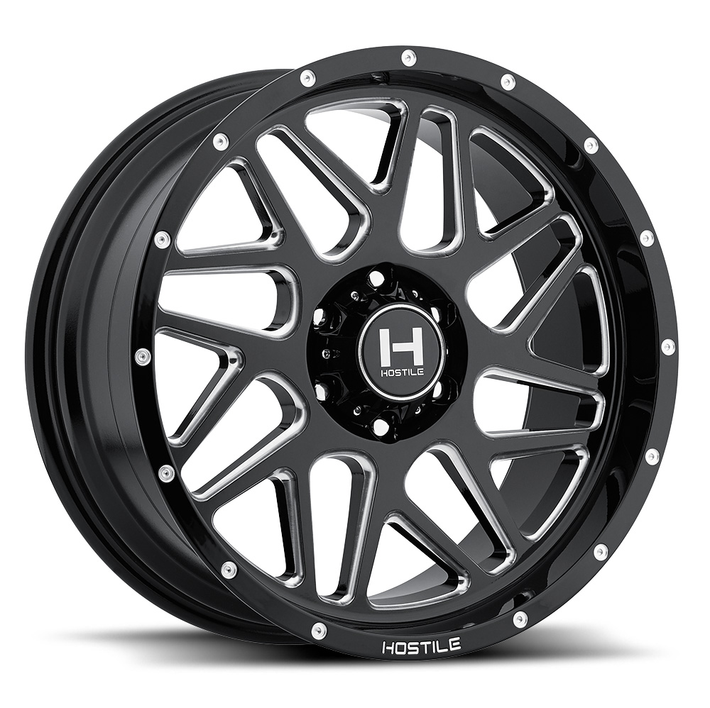 Hostile Wheels H108 Black/Mach 20x10 8x6.5 -19 O.S. 125.2 H.B.