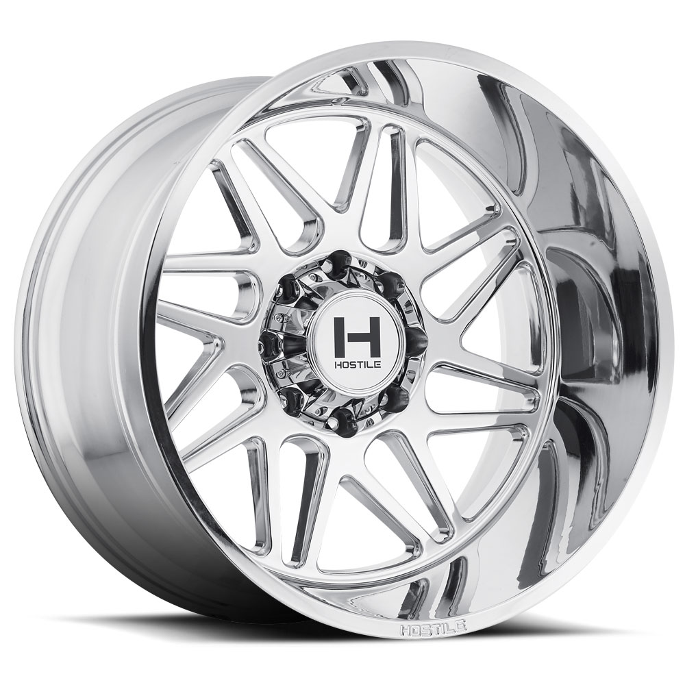 ハイウェイパトロールセット XS-114 Hostile Wheels H108 Chrome 24x14 8x6.5 -76 O.S. 125.2 H.B.