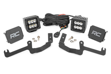 LED Light Ditch Mount 2" Black Pair Spot Chevy Silverado 1500 (19-24)