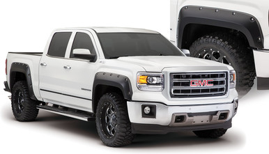 16-18 GMC Sierra 1500 4pc Set Pocket/Rivet Style Fender Flares Black Smooth Finish - Bushwacker Flares