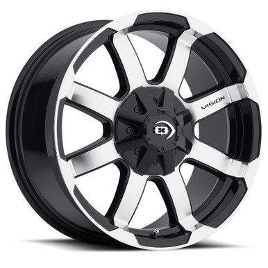 18X8.5 6-135 5.45BS Gloss Black Machined Face Valor