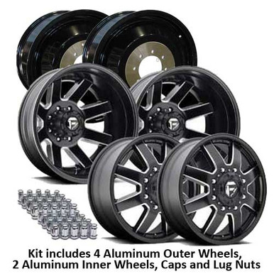 20" D538 Maverick Dually Kit / Black & Milled - Fuel Off-Road