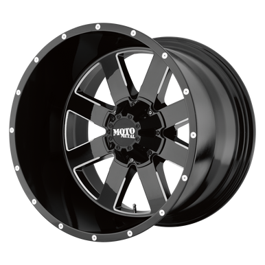 18x10 8x6.5 4.56BS MO962 Gloss Black/Milled - Moto Metal Wheels
