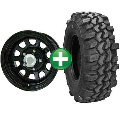 31x11.50x15 Swamper LTB / 15X8 Black "D" Wheels - Set of 4
