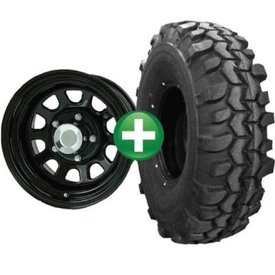 Jeep TJ/XJ/ YJ 33x12.50r15 Swamper TSL / 15X8 Black Wheels - Set of 4