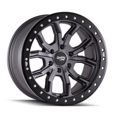 17x9 5x5 4.53BS Dt1 Matte Gunmetal - Dirty Life Wheels