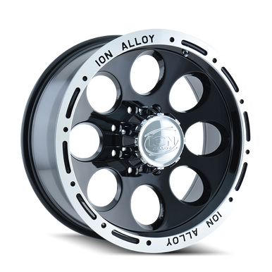 15x10 5x4.5 4BS Type 174 Black/Machined Lip - Ion Wheel