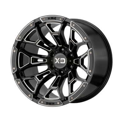 20x12 8x6.5 4.77BS XD841 Boneyard Gloss Black Milled - XD Wheels