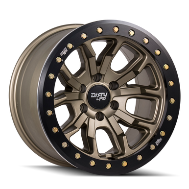 17x9 8x170 4.53BS DT-1 9303 Gold W/Simulated Ring - Dirty Life Wheels