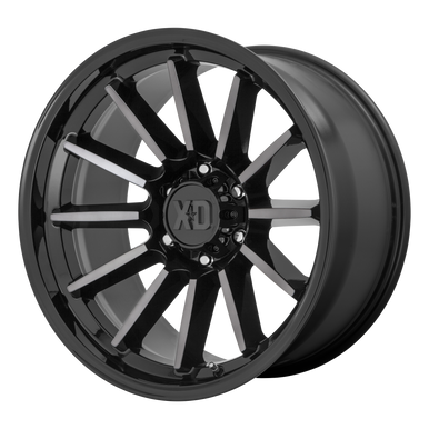 20x10 5x5.5 4.79BS XD855 Luxe Gloss Black Machined W/Grey - XD Wheels