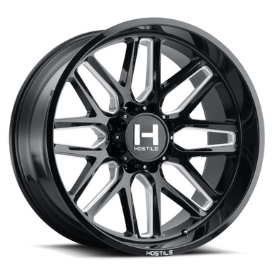 Hostile Wheels H120 Black/Mach 22x12 5x5.5 -44 O.S. 78.1 H.B.