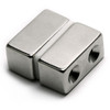 Dimensional diagram of strong N45 neodymium block magnet 1 inch x 0.5 inch x 0.5 inch, magnetized on sides for optimal holding in DIY crafts and projects