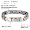 Novoa Men's Quad-Element Satin Stainless Steel Magnetic Bracelet With Gold Accents
