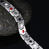 Novoa Men's Quad-Element Satin Stainless Steel Magnetic Bracelet With Gold Accents