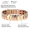 <img src="mens gold color magnet bracelet .png" alt="casual magnetic therapy jewelry  strong  top view    magnetic-bracelet-jewelry   Novoa Men's Rose Gold Colored  B246QM     ">