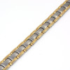 Satin Titanium Magnetic Bracelet With Gold Accents