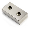 Neodymium  Block Magnet N50 2"x1"x1/2"  w/  2 #8 Countersunk Holes