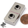 1.5x3/4x1/4" Neodymium Block Magnet Rectangle Countersunk