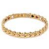 <img src=" womensgold color magnet bracelet .png" alt="casual magnetic therapy jewelry  strong  top view  "> 
  Quad-Element Gold Stainless Steel Magnetic Butterfly Bracelet
