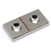 Neodymium N45 1.5x3/4x3/16" Block Magnet w/ 2 #8 Countersunk Holes | Rectangle Rare Earth Magnet