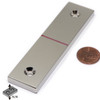 4"x1"x1/4" Neodymium Rare Earth Block Magnet with 2 countersunk holes