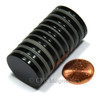Detailed close-up of the N50 Disc Magnet's epoxy-coated surface and edges